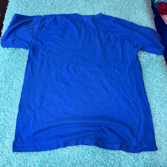 Wisconsin Bass Fishing Graphic T-Shirt Mens Size L Blue Gildan - Picture 2 of 4